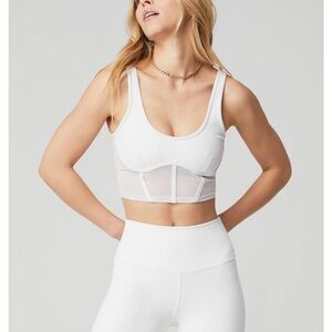 Alo Yoga Airbrush Mesh Corset Tank White Size S